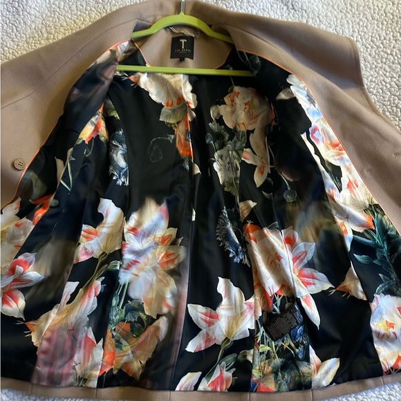 Ted Baker wool wrap coat/jacket,pockets, belt,size:1 camel/cream/khaki neutals - Picture 10 of 16